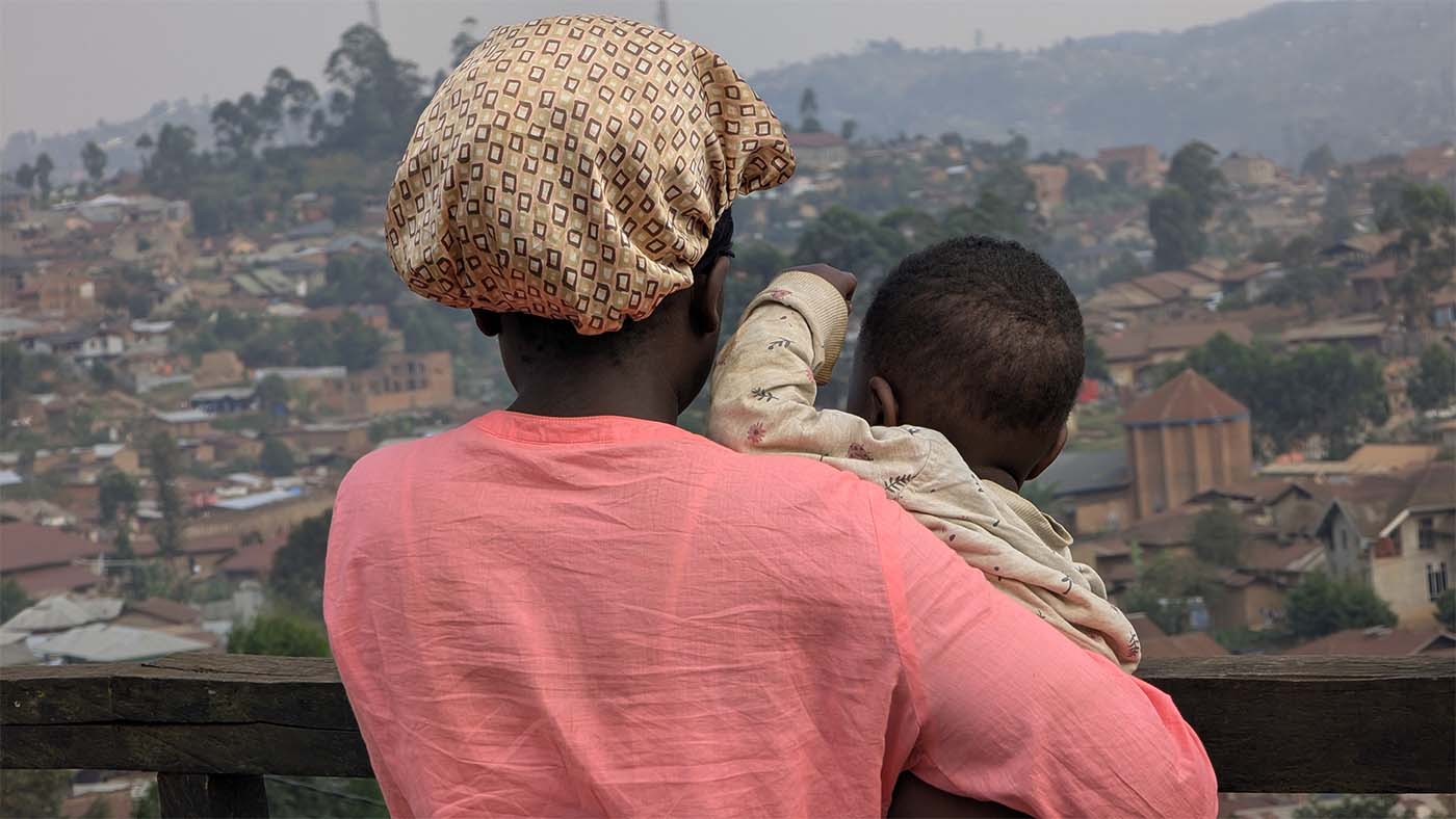 Kavugho, femme mariée et cheffe de ménage d'une famille deéplacée de la crise M23 depuis le village Mbingi, en territoire de Lubero. Ville de Butembo, 30 janvier 2025.