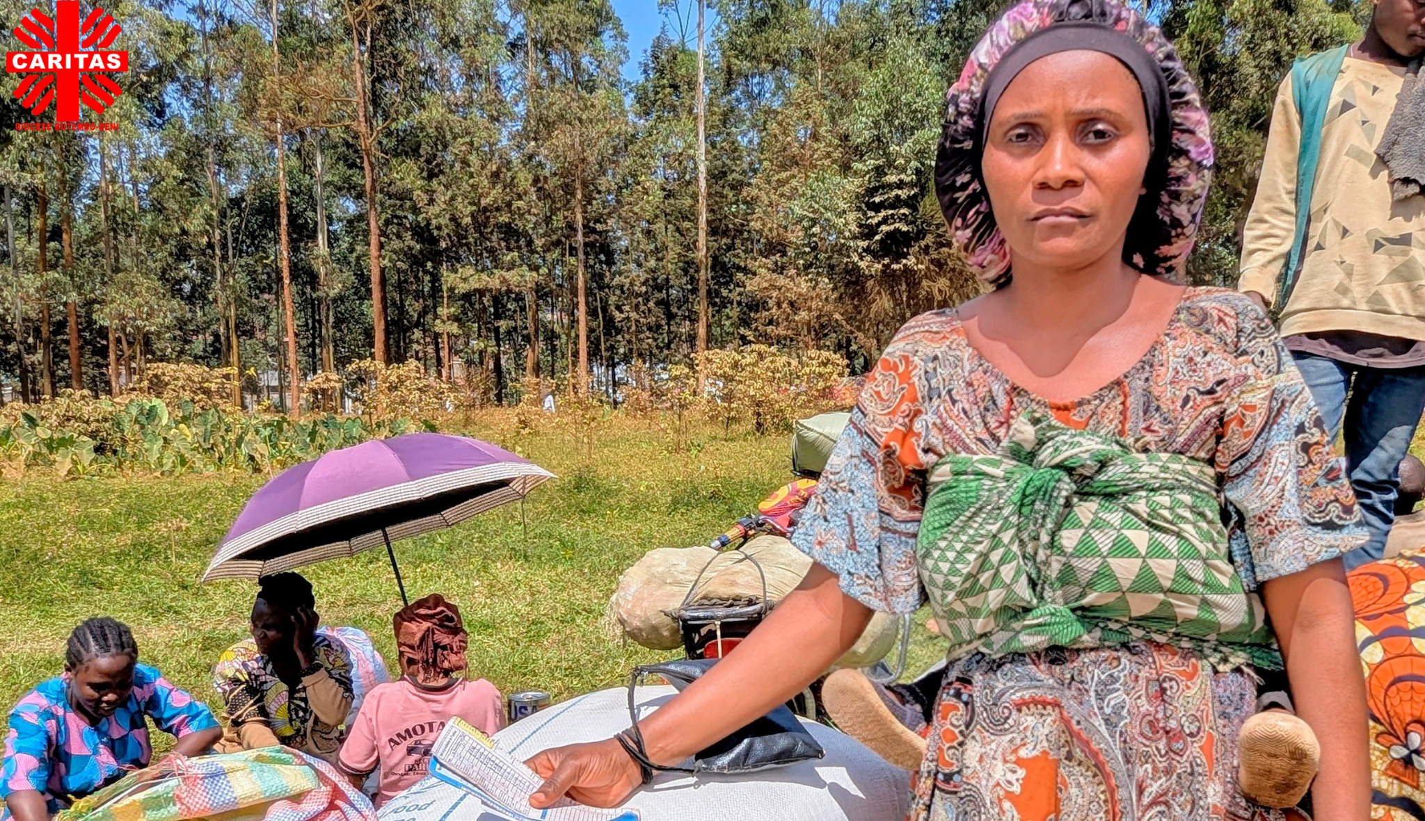 Mme Julie à la distribution des aliments du PAM à Butembo